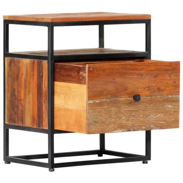 Solid Reclaimed Wood Bedside Cabinet - Image 2