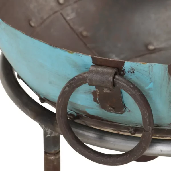 Colorful Rustic Fire Pit 15.7" Iron - Perfect Addition to Your Outdoor Space - Image 6