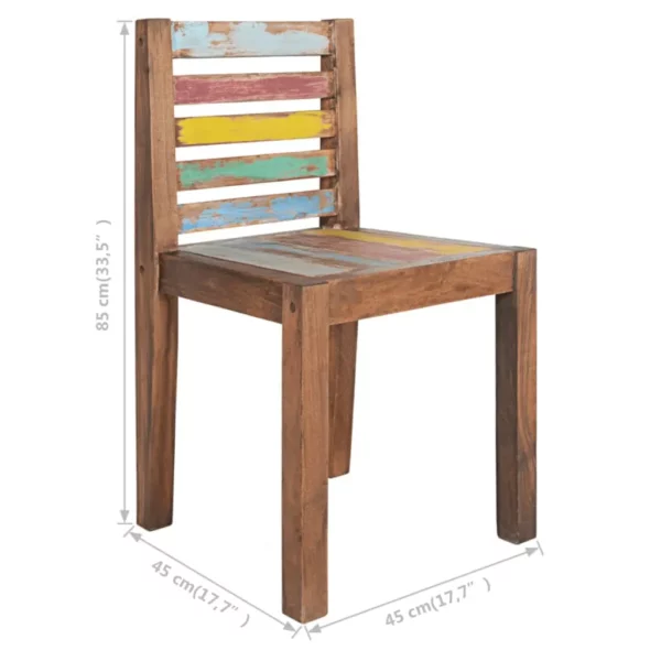 Dining Chairs 4 pcs Solid Reclaimed Wood - Image 8