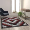 Teagan Collection Southwestern 5' x 7' Red Area Rug - Image 2