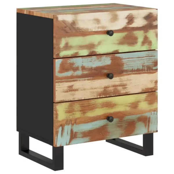 Bedside Cabinet 19.7"x13"x24.4" Solid Wood Reclaimed&Engineered Wood - Image 14