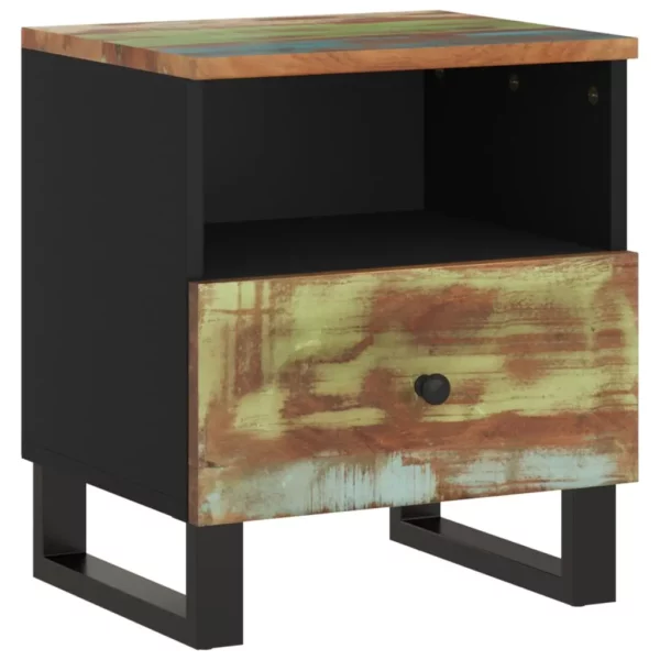 Reclaimed & Engineered Wood Bedside Cabinet - Image 11