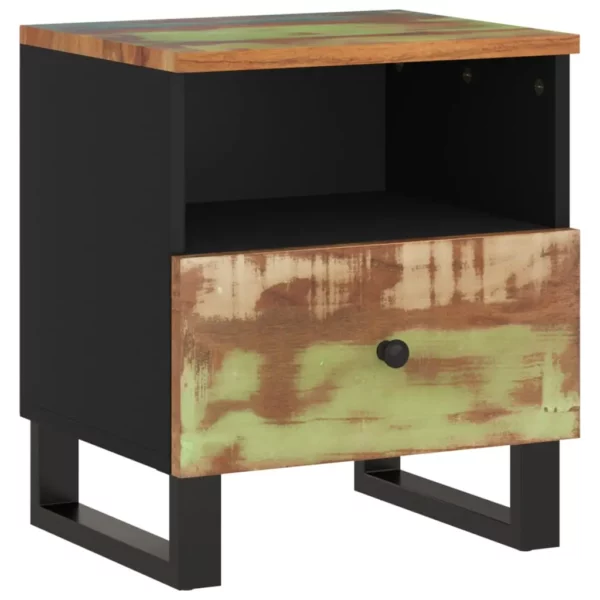 Reclaimed & Engineered Wood Bedside Cabinet - Image 14