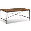 Reclaimed Wood Dining Table 70.9" - Iron Rail Legs - Image 2