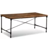 Reclaimed Wood Dining Table 70.9" - Iron Rail Legs - Image 5