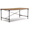 Reclaimed Wood Dining Table 70.9" - Iron Rail Legs - Image 6