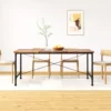 Reclaimed Wood Dining Table 70.9" - Iron Rail Legs - Image 14