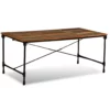 Reclaimed Wood Dining Table 70.9" - Iron Rail Legs - Image 15