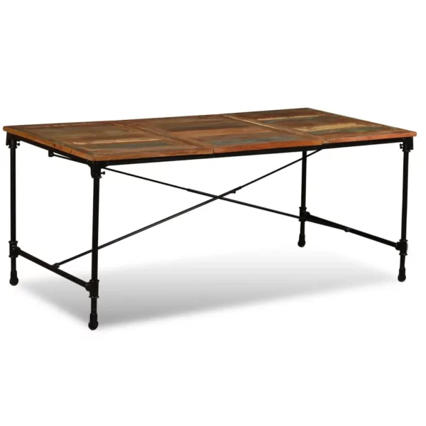 Reclaimed Wood Dining Table 70.9" - Iron Rail Legs - Image 15