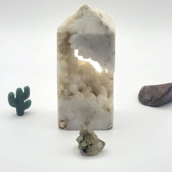 Green Tourmaline with Clear Quartz Specimen - Image 2