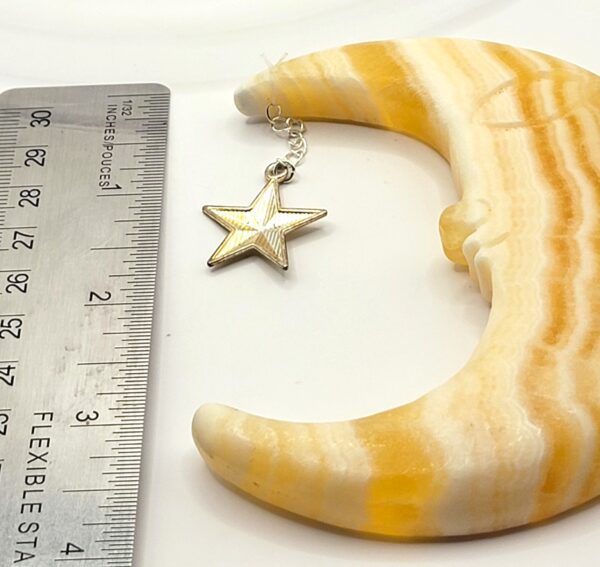 Orange Banded Calcite Moon & Stand - Image 3
