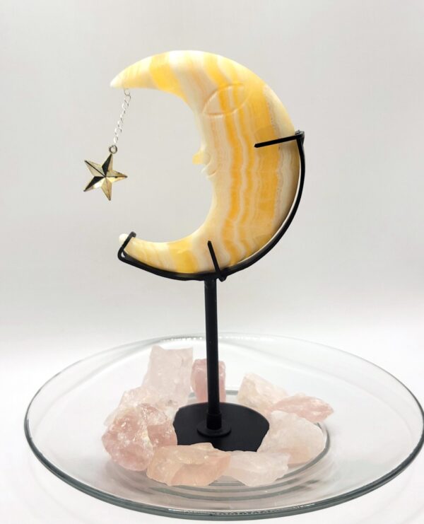 Orange Banded Calcite Moon & Stand