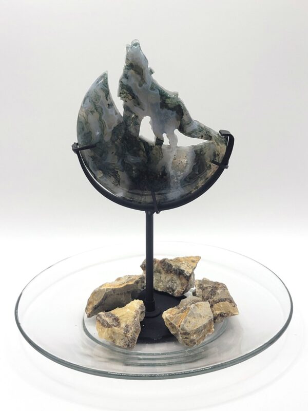 Moss Agate Wolf