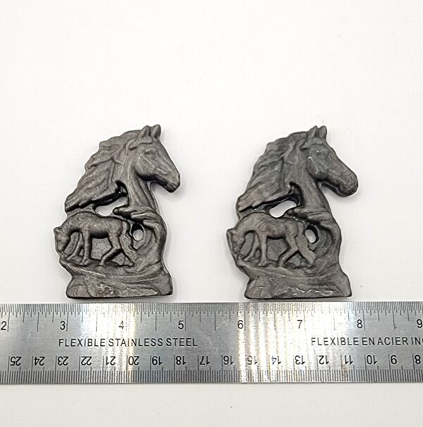 Silver Sheen Obsidian Horses - Image 5