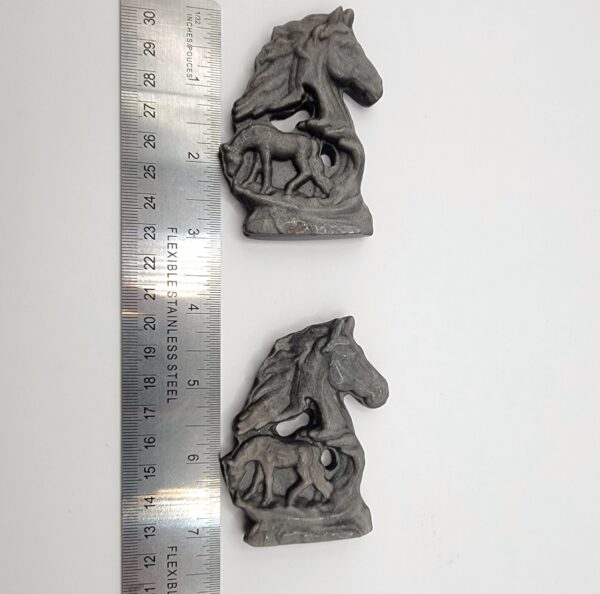 Silver Sheen Obsidian Horses - Image 6
