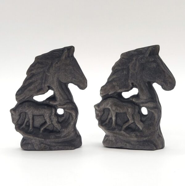 Silver Sheen Obsidian Horses - Image 7