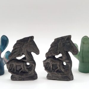 Silver Sheen Obsidian Horses