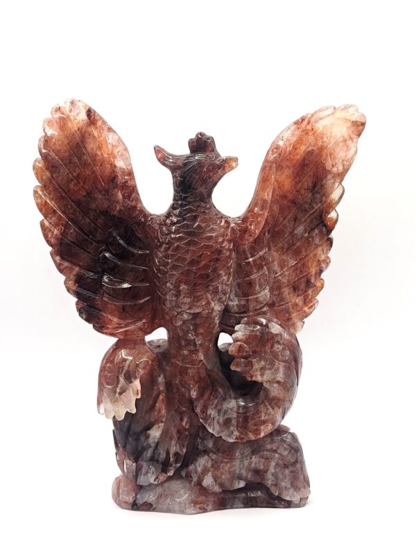 Hematoid Quartz Phoenix Carvings
