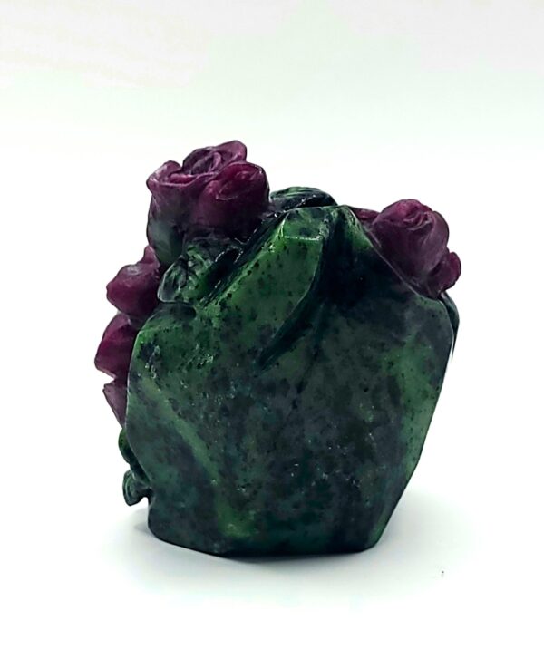 Ruby Zoisite Roses Carving - Image 12