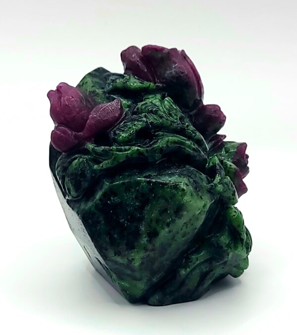 Ruby Zoisite Roses Carving - Image 14
