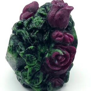 Ruby Zoisite Roses Carving