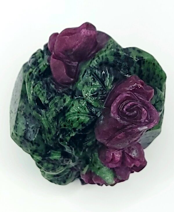 Ruby Zoisite Roses Carving - Image 3