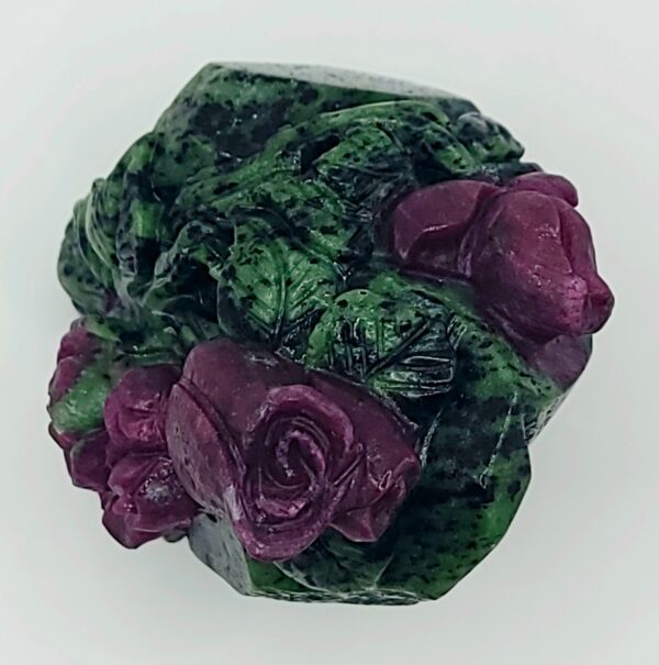 Ruby Zoisite Roses Carving - Image 4