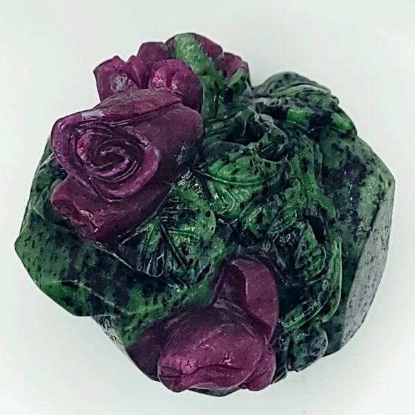Ruby Zoisite Roses Carving - Image 5