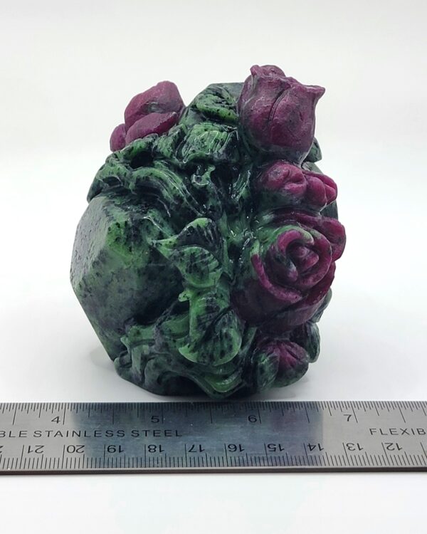 Ruby Zoisite Roses Carving - Image 8