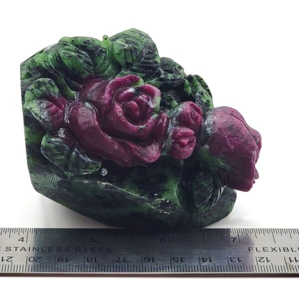Ruby Zoisite Roses Carving - Image 6