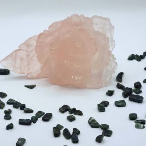 Rose Quartz Rose Carving