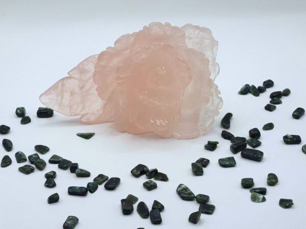 Rose Quartz Rose Carving
