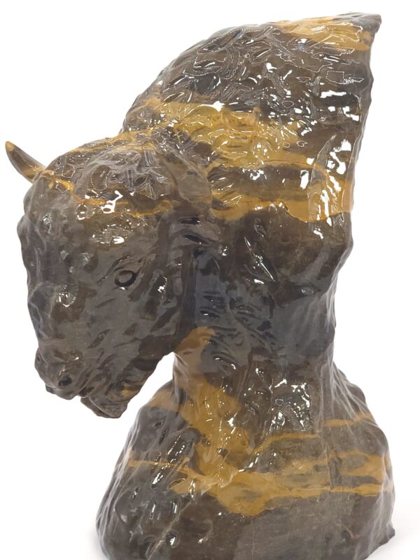 Quartzite Jade Buffalo Head - Image 9