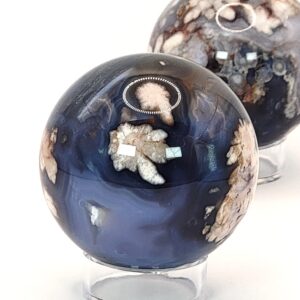 Blue Flower Agate Spheres
