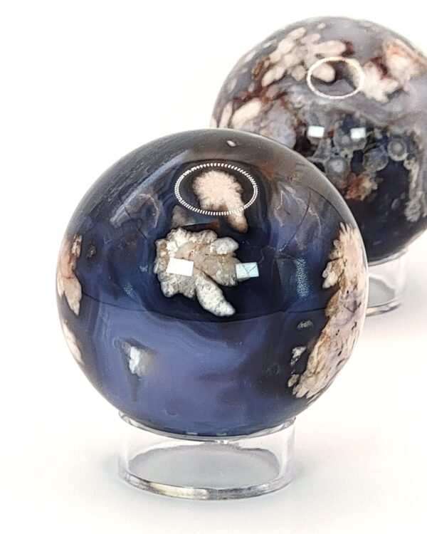 Blue Flower Agate Spheres