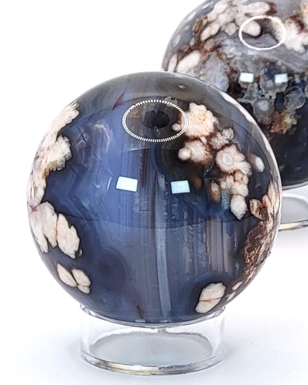 Blue Flower Agate Spheres - Image 4