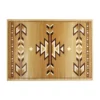 Lodi Collection Southwestern 4' x 5' Brown Area Rug - Olefin Rug with Jute Backing