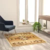 Lodi Collection Southwestern 4' x 5' Brown Area Rug - Olefin Rug with Jute Backing - Image 2