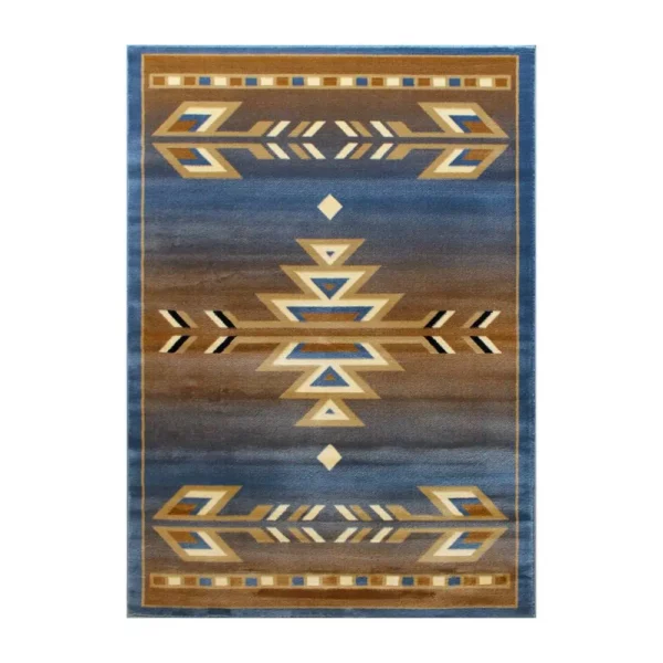 Lodi Collection Southwestern 8' x 10' Blue Area Rug