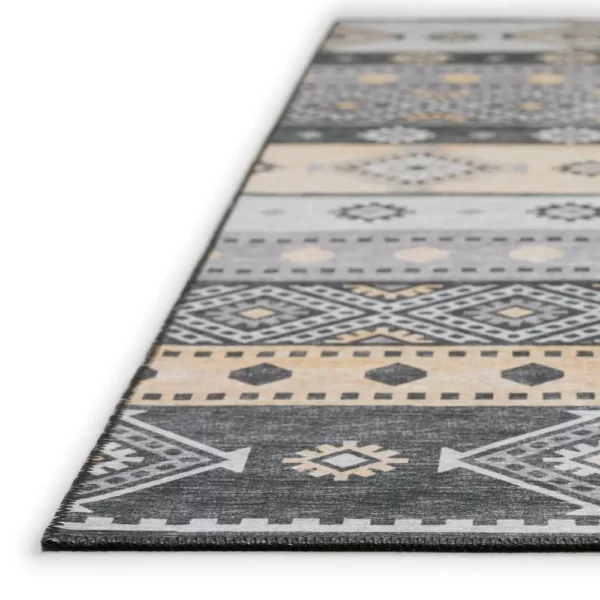 Yuma Gray Transitional Southwest 2'3" x 7'6" Runner Rug Gray AYU42 - Image 3