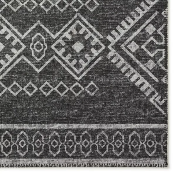 Yuma Gray Transitional Southwest 2'3" x 7'6" Runner Rug Gray AYU44 - Image 2