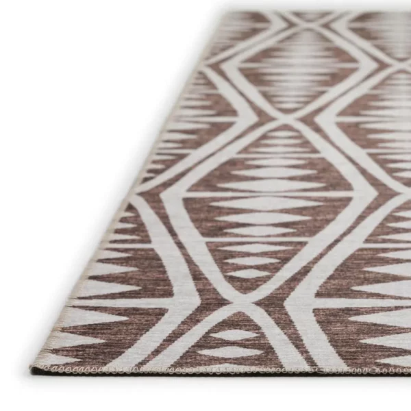 Yuma Brown Southwestern Southwest 10' x 14' Area Rug - Durable, Stain Resistant, Indoor/Outdoor Use - Image 3