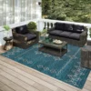 Yuma Blue Transitional Southwest 3' x 5' Area Rug Blue AYU33