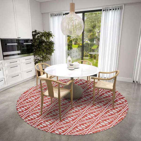 Yuma Canyon Southwestern Southwest 8' x 8' Area Rug - Durable, Stain Resistant, Indoor/Outdoor - Family and Pet Friendly
