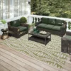 Yuma Olive Southwestern Southwest 8' x 10' Area Rug Olive AYU36