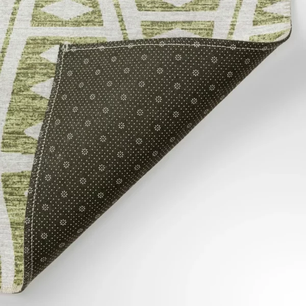 Yuma Olive Southwestern Southwest 8' x 10' Area Rug Olive AYU36 - Image 4