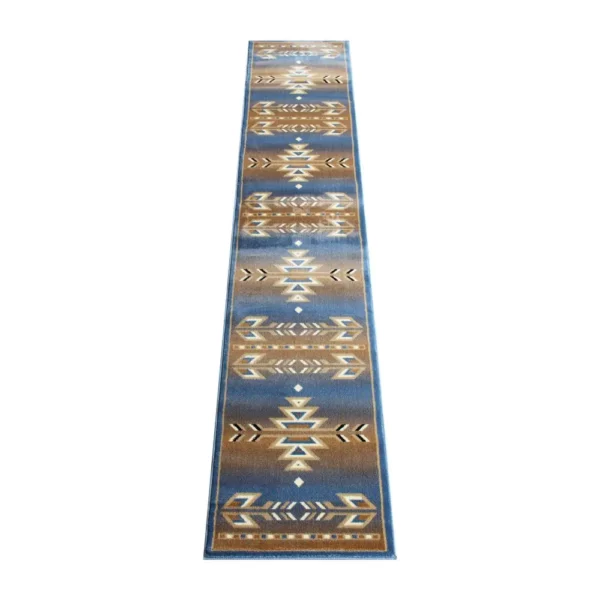Lodi Collection Southwestern 2' x 11' Blue Area Rug