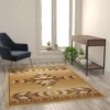 Lodi Collection Southwestern 5' x 7' Brown Area Rug - Image 2