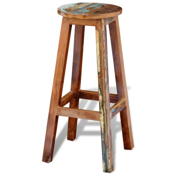 Bar Stool Solid Reclaimed Wood - Image 2