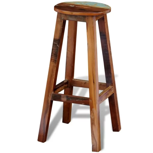Bar Stool Solid Reclaimed Wood - Image 3